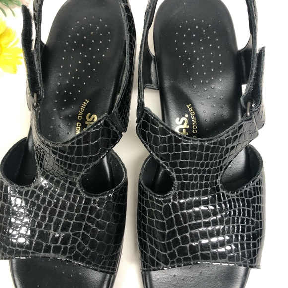 SAS Womens Suntimer Slingbacks Black Patent Leather Size 9.5 M - Picture 9 of 16
